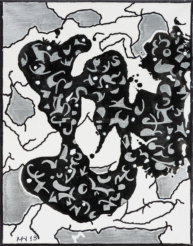 Ahnen - Vorfahren und Nachfahren (B) 2013, Lack auf Leinwand, 40 x 30 cm