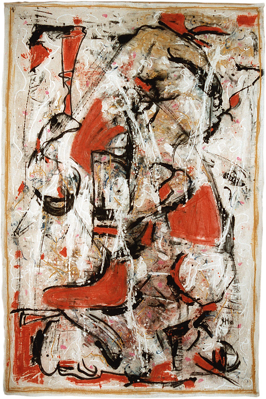 Victim Of Wanderlust 1987/88, Acryl auf Bettlaken, 240 x 140 cm