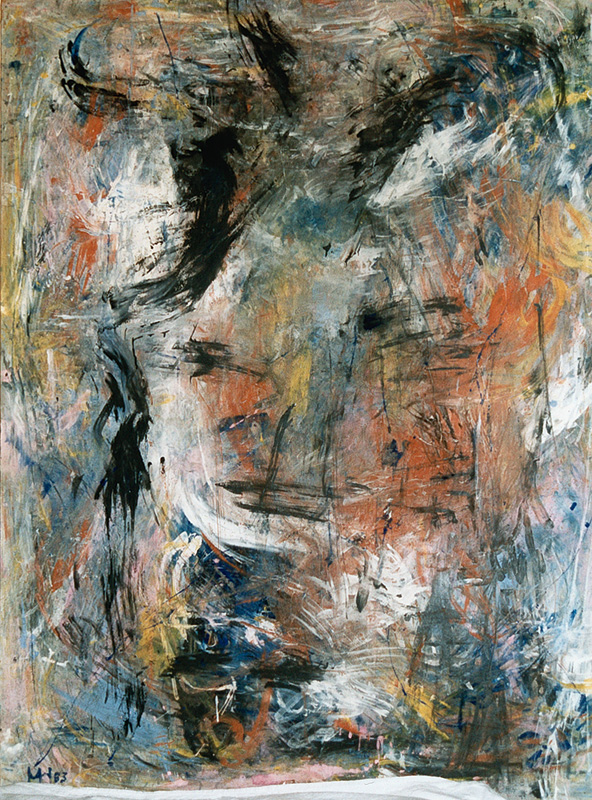 Gesicht 1983, Mischtechnik auf Hartfasertafel, 160 x 120 cm